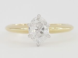 Oval Cut Diamond Solitaire 14k Yellow Gold Engagement Ring 0.62 ct Retail 2,995