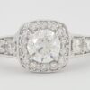 Natural Round Diamond Halo Engagement Ring 1.46 ct 14k White Gold Retail 4,500