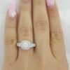 Natural Round Diamond Halo Engagement Ring 1.46 ct 14k White Gold Retail 4,500