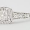 Natural Round Diamond Halo Engagement Ring 1.46 ct 14k White Gold Retail 4,500