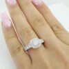 Natural Round Diamond Halo Engagement Ring 1.46 ct 14k White Gold Retail 4,500