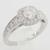 Natural Round Diamond Halo Engagement Ring 1.46 ct 14k White Gold Retail 4,500