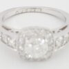 Natural Round Diamond Halo Engagement Ring 1.46 ct 14k White Gold Retail 4,500