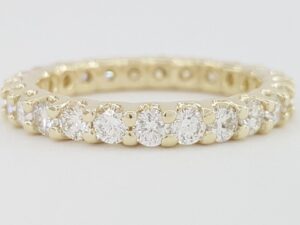 Round Diamond Full Circle 1.25 ct Eternity 14k Yellow Gold Wedding Band / Ring