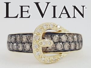 LeVian Belt Buckle Ring 3/4 ct tw Round-cut Chocolate Diamonds 14K Honey Gold