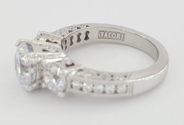 Tacori Platinum 3-Stone Diamond 1.6 ct Semi-Mount Engagement Ring Rtl 14,990