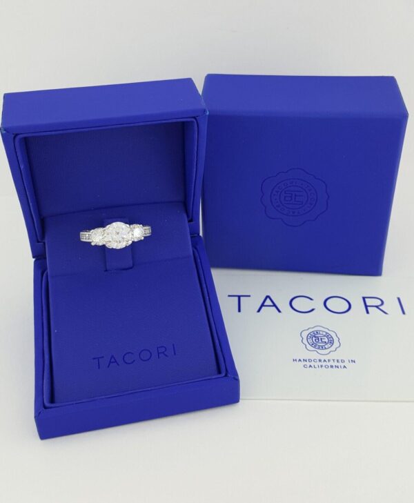 Tacori Platinum 3-Stone Diamond 1.6 ct Semi-Mount Engagement Ring Rtl 14,990