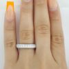 Round Diamond 1 ct 14k White Gold Wedding Ring Euro Shank 3 Row Black & White