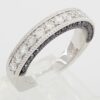 Round Diamond 1 ct 14k White Gold Wedding Ring Euro Shank 3 Row Black & White