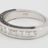 Round Diamond 1 ct 14k White Gold Wedding Ring Euro Shank 3 Row Black & White