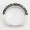 Round Diamond 1 ct 14k White Gold Wedding Ring Euro Shank 3 Row Black & White
