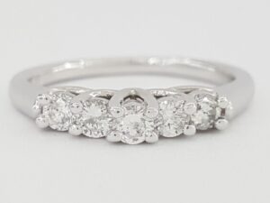 5 Five Stone Round Brilliant Cut Diamond 0.5 ct Platinum Engagement / Annvi Ring