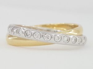 Full Circle Eternity Crossover Diamond 0.50 ct Rolling Rings 18K Gold