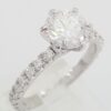 Round Brilliant Cut Diamond Platinum Pave Engagement Ring 2.1 ct