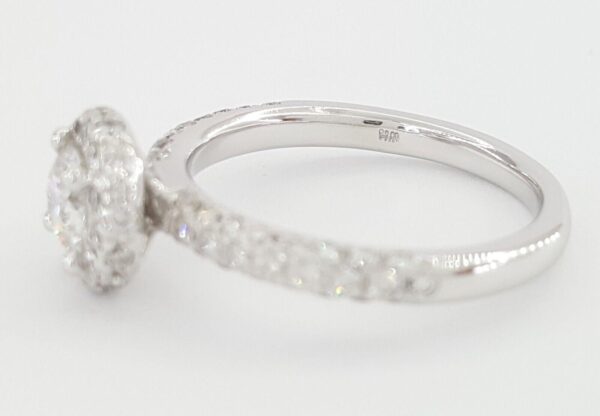 Round Brilliant Diamond 1.16 ct Halo Engagement Ring 14k White Gold Rtl 4995
