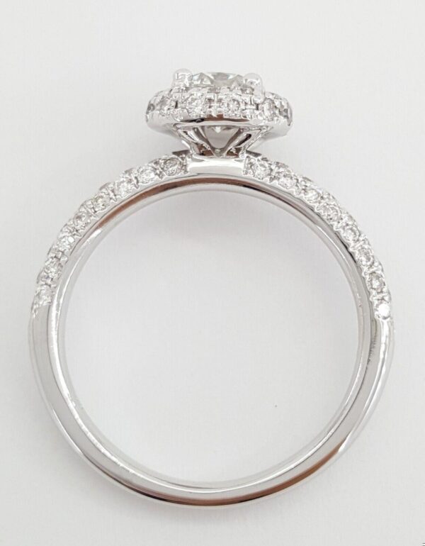 Round Brilliant Diamond 1.16 ct Halo Engagement Ring 14k White Gold Rtl 4995