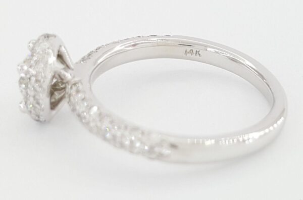 Round Brilliant Diamond 1.16 ct Halo Engagement Ring 14k White Gold Rtl 4995