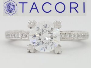 Tacori Crescent Platinum Semi-Mount 0.50 ct Diamond Engagement Ring Rtl 5,600