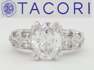 Tacori Oval Platinum Semi-Mount Engagement Ring 0.75 ct Rtl 9,040