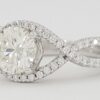 Round Diamond Crossover Engagement Ring 1.3 ct 14K White Gold Rtl 8,500