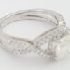 Round Diamond Crossover Engagement Ring 1.3 ct 14K White Gold Rtl 8,500
