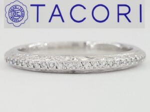 Tacori Classic Eternity Crescent Platinum 0.17 ct Diamond Wedding Band Rt 4,650