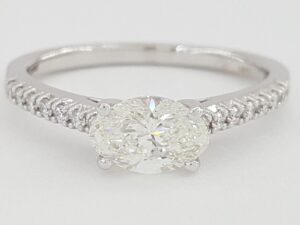 Oval Brilliant Cut Diamond 1.25 ct Engagement Ring 14k White Gold Rtl 11.5K