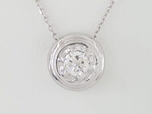 Round Brilliant Diamond 0.3 ct 14K White Gold Pendant / Necklace 17.5"