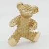 Vintage 14K Yellow Gold 0.06 ct Diamond Teddy Bear Brooch Pin 11.2 grams 35mm