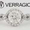 Verragio Round Brilliant Cut Halo Crossover 1.53 ct Diamond Engagement Ring 18K