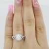 Verragio Round Brilliant Cut Halo Crossover 1.53 ct Diamond Engagement Ring 18K