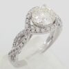 Verragio Round Brilliant Cut Halo Crossover 1.53 ct Diamond Engagement Ring 18K