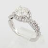 Verragio Round Brilliant Cut Halo Crossover 1.53 ct Diamond Engagement Ring 18K