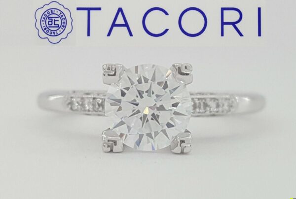 Simply TACORI 18K Gold 0.93 ct Round Solitaire Engagement Ring 2586RD6 Rtl 9,361