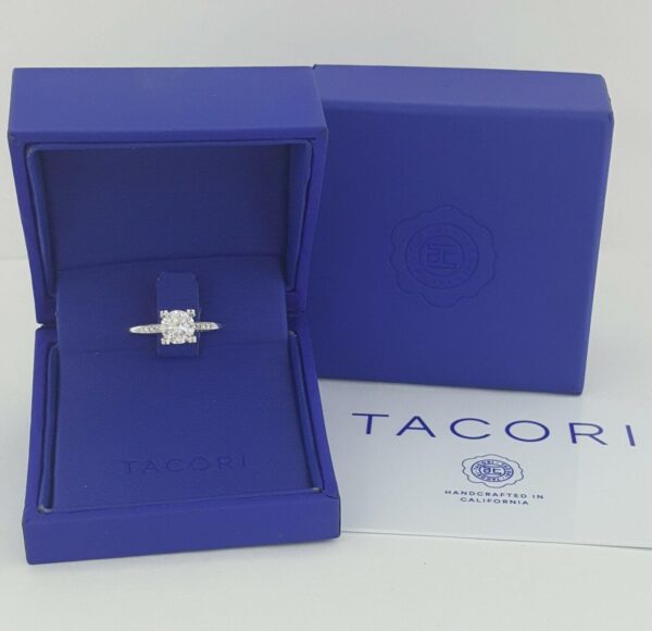 Simply TACORI 18K Gold 0.93 ct Round Solitaire Engagement Ring 2586RD6 Rtl 9,361