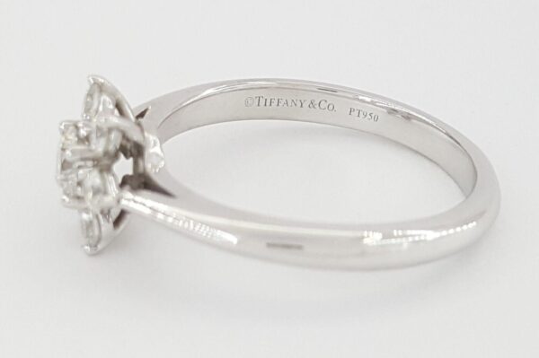 Tiffany & Co Flower Platinum 0.5 ct Round Brilliant Cut Diamond Ring Size 6