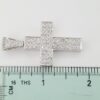 Round Brilliant Cut Diamond Cross Pendant 14k White Gold 1.76" 13 grams 2 ct