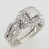 Vera Wang Love 1.33 ct Princess Diamond Double Halo Engagement Ring LEO Band Set