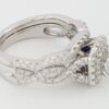 Vera Wang Love 1.33 ct Princess Diamond Double Halo Engagement Ring LEO Band Set