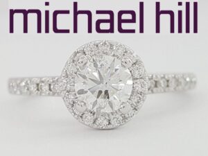 Michael Hill Round Diamond Halo Engagement Ring 0.7 ct 14K White Gold