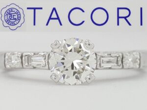 Tacori HT2222 Round Diamond Hand Engraved 0.69 ct Platinum Engagement Ring 5740