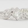 Princess Oval Marquise & Radiant Diamonds 4-Stone Bezel Ring 14K Gold 2.17 ct