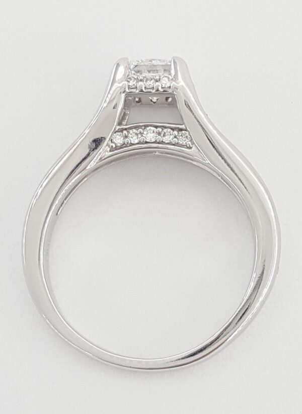 Princess Cut Diamond Halo Channel Set 1 ct 14k White Gold Engagement Ring