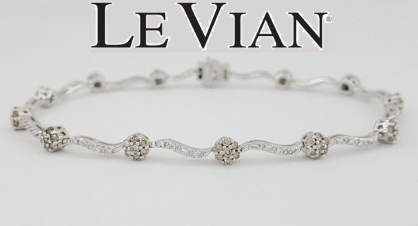 LeVian Le Vian 1.5 ct Chocolate Diamond Swirl Twist Bar Tennis 14k Bracelet 7.5"