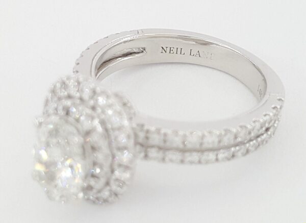 Neil Lane Oval Cut Double Halo Split-Shank 1.75 ct Engagement Ring 14k Rtl 9k