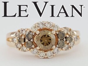 LeVian Chocolate & Nude Diamond 3-Stone 1 ct Statement Ring Set 14K Rose Gold