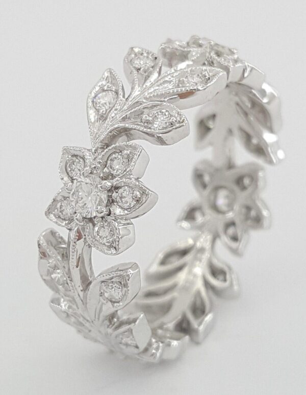 Jack KELEGE 0.65 ct Round Diamond Flower Ring Platinum 6.8 mm KPBD607 Rtl 5,100