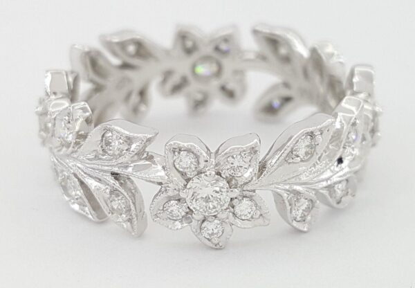 Jack KELEGE 0.65 ct Round Diamond Flower Ring Platinum 6.8 mm KPBD607 Rtl 5,100