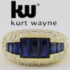 1970s Kurt Wayne 2.75 ct Blue Sapphire & Diamonds Band Ring in 18K Yellow Gold