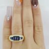 1970s Kurt Wayne 2.75 ct Blue Sapphire & Diamonds Band Ring in 18K Yellow Gold